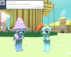 asktrixandberry:  Trixie: Whatever Weatherbrain. Rainbow: Same to you Showmare.  &gt;w&lt; Ah, the battle of two egos&hellip;.