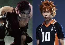 moeblobmegane:  I’m just gonna introduce my beautiful and talented son, Suga Kenta, who played Gaara in the Naruto Stage Play and will now act as Hinata in Haikyuu!! stage play. He also played a big role in the widely famous [Always: Sunset on Third