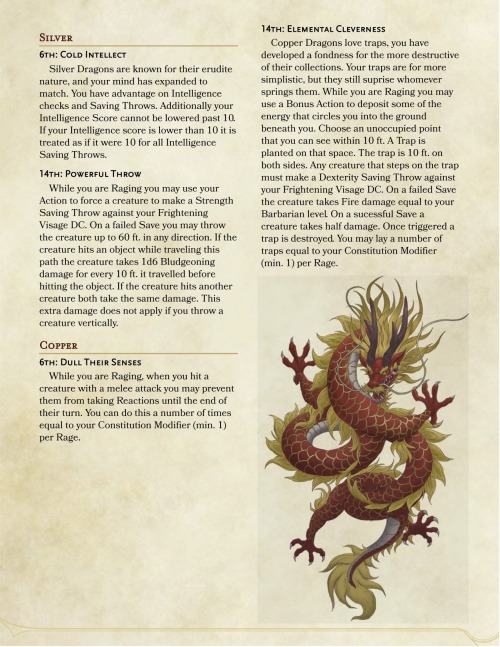 dungeonsanddrakes: The Path of the Dragon. A variant of some of the other Barbarian subclasses I’ve 