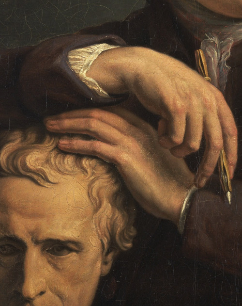 Rigaud, Joseph Nollekens with His Bust of Laurence Sterne (Detail), 1772