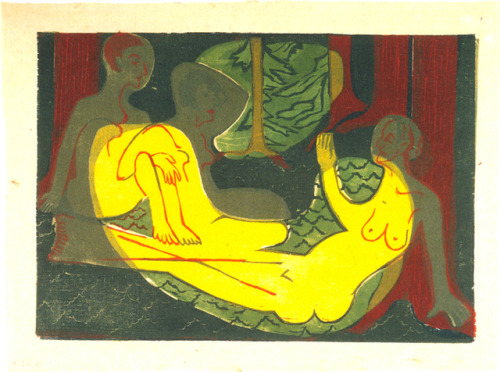 artist-kirchner - Three Nudes in the Forest, 1933, Ernst Ludwig...