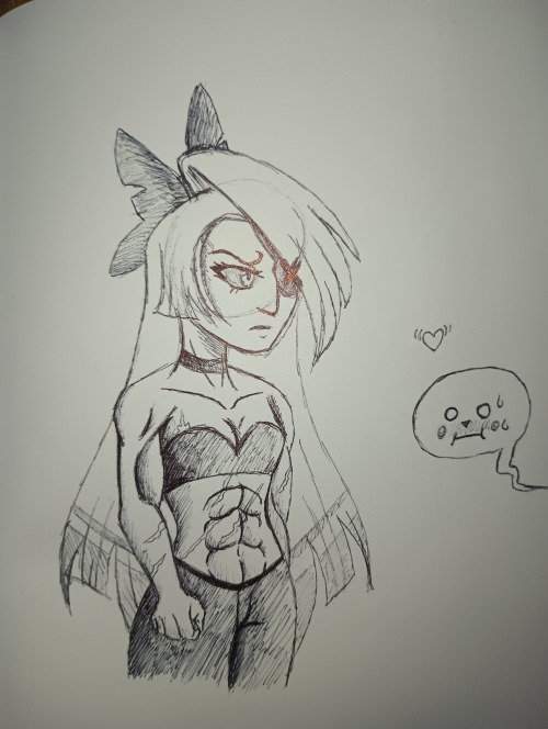 Drew Some Vaggie Out Of Ballpoint Pen! I Have Given Her Some Muscles And Scars, To Make Her A Little