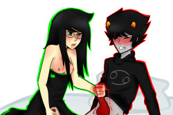 I drew some Jade and Karkat nsfw. I hope