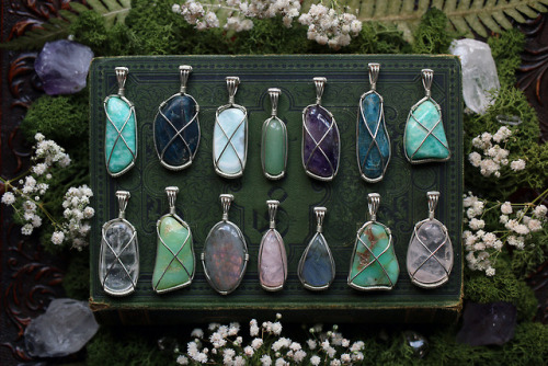 90377: I spend the last days making these beautiful gemstone pendants and they’re now availabl