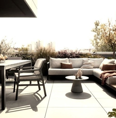 Uncovered BolognaExample Of A Large Trendy Rooftop Rooftop Glass Railing Deck Container Garden Design