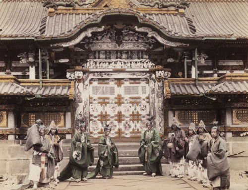 &lsquo;Karamon&rsquo; (gate) at Iyeyasu Temple in Nikko, Japan.  Hand-colored photo, 1890&rsquo;s, J