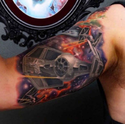 tattotodesing:  Tattoo colorful Space vehicle
