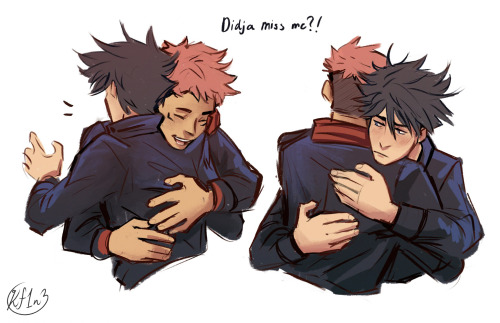 started watching jujutsu kaisen and determined all these characters need a hug 