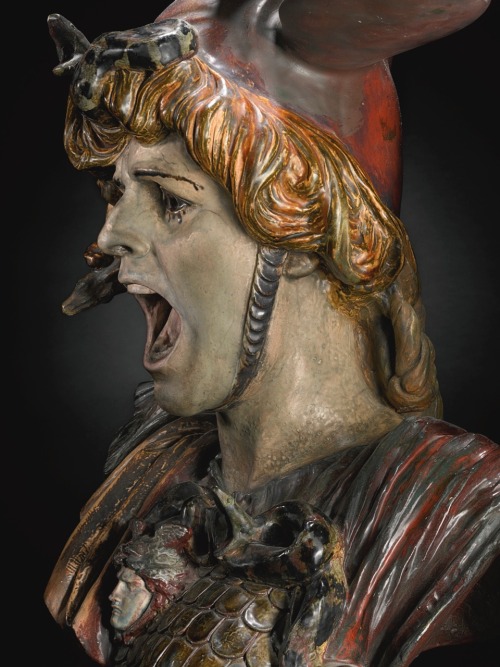 Bellone /Bellona.c.1893.Pottery clay with polychrome glazing.82 cm.( 32.25 in.)Source : sothebys.Art