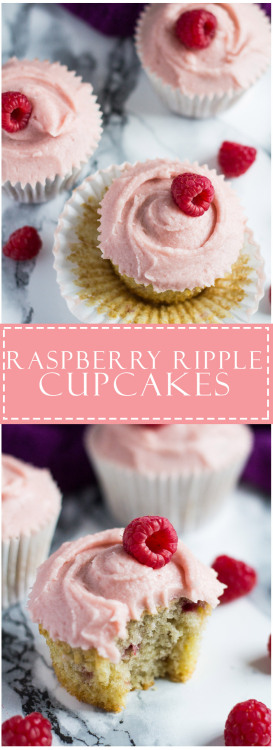 foodffs: Raspberry Ripple Cupcakes Recipe source: Marsha’s Baking AddictionReally nice recipes. Ever