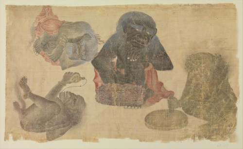 Four captive demons, attr. Muhammad Siyah Qalam (Black Pen). Iran or Central Asia, 1470–1500 W