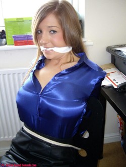 silken-silence-uk: tightisright: Amazing satin blouse She calls it her ‘tie me and gag me’ blouse. I’m always delighted to oblige. 