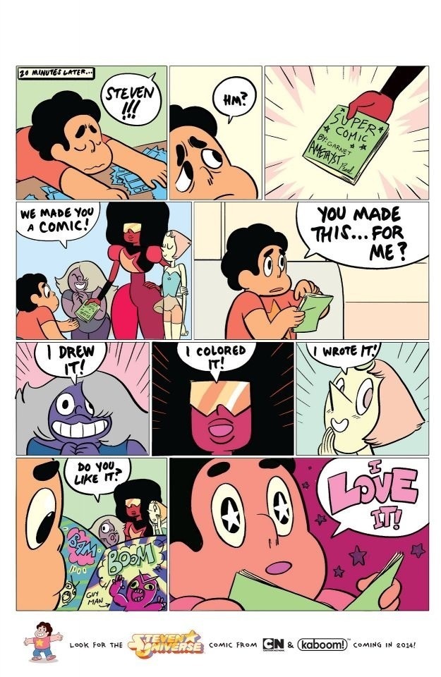 pixieieie:  stevenuniversesu:Steven universe comic by kaboom!Written by Rebecca Sugar