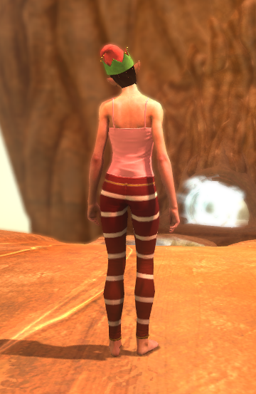Elfin cap, redElfin tunic, redElfin leggings, redPlastic Elf ears