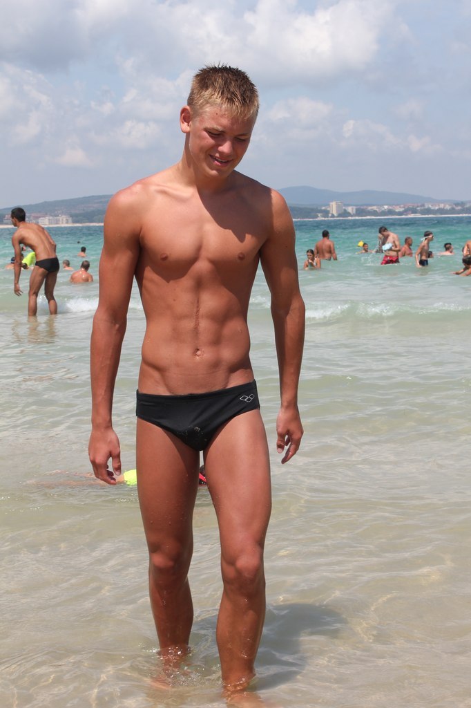 itsswimfever:  Smooth blond tanned toned beachboy…
