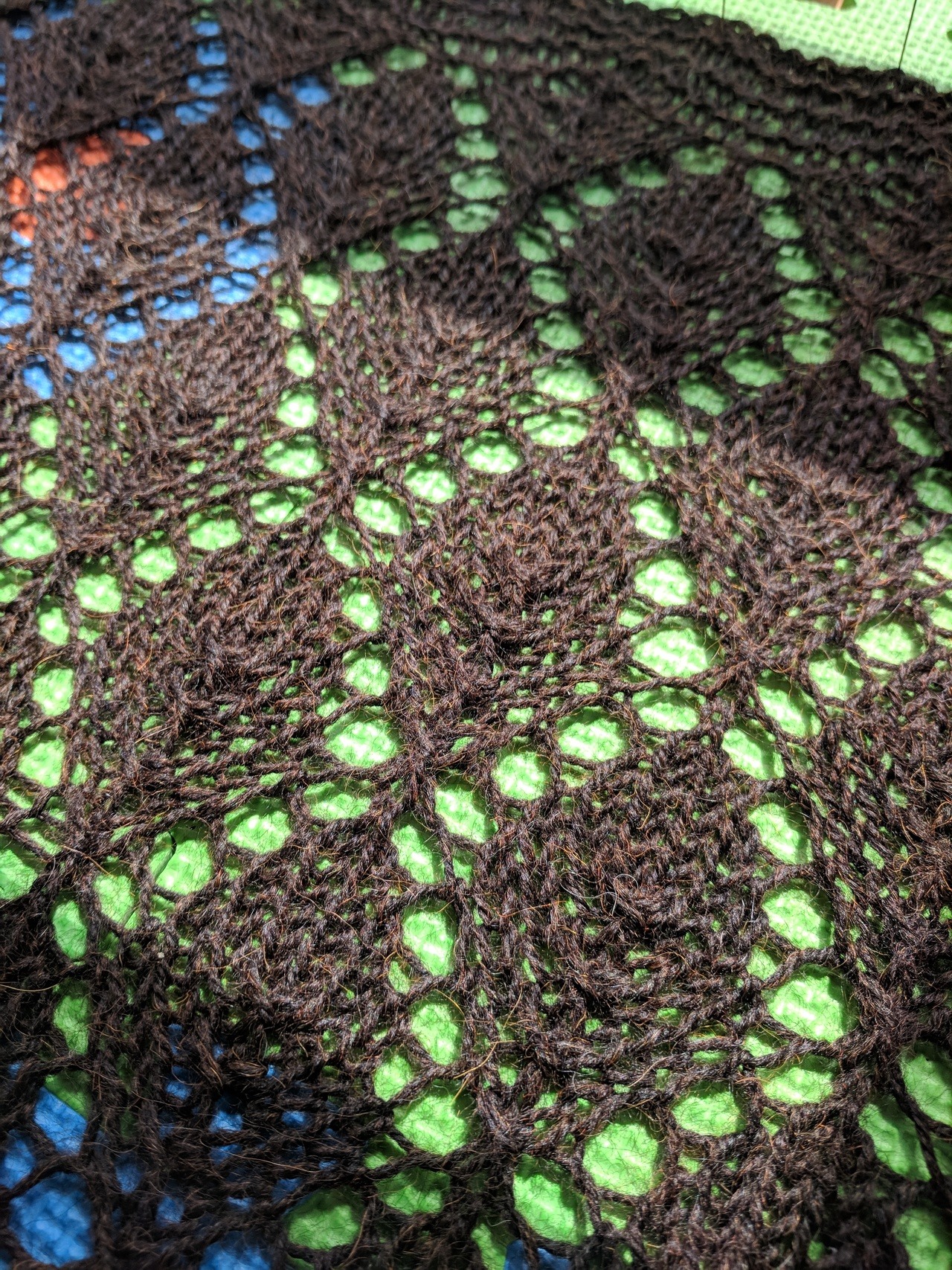 Berroco Ultra Alpaca has become my go-to Big Scarf Shawl Thingy yarn - it’s a nice yarn both size and feel-wise, and it shows details really nicely. This pattern was intended to make a cowl/poncho kind of thing but I wasn’t a huge fan of the shape so...