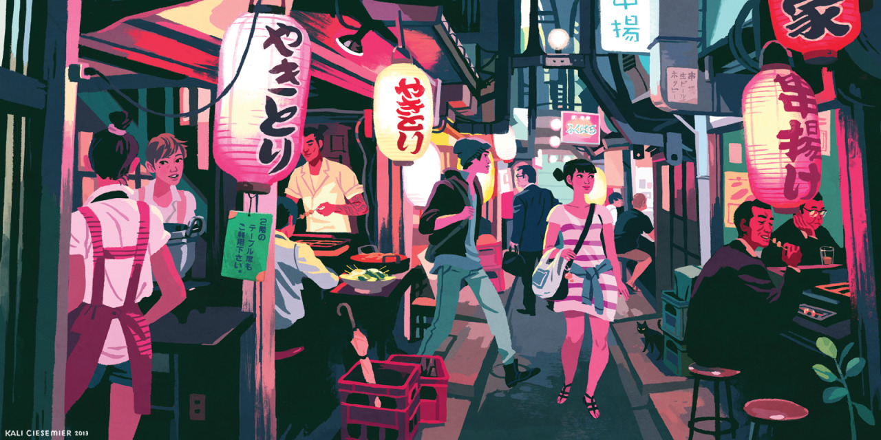 kalidraws:  Omoide Yokocho (otherwise known as “Memory Lane” or “Piss Alley”)