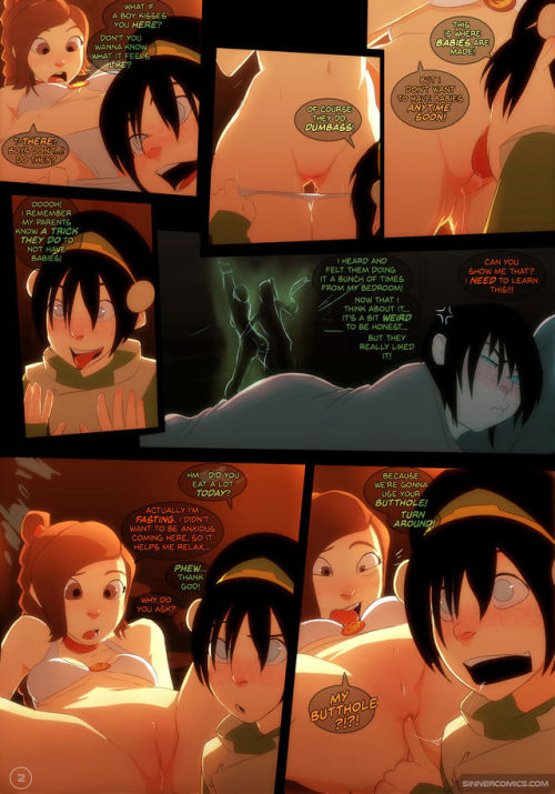 iwill4ev:  Kissing Practice Artist: Sinner P1 of 2  Huh. I never thought about these two as a ship in the anime. I primarily shipped Zuko and Toph 😍