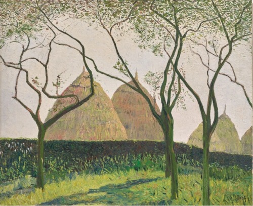 wetreesinart:Julius Bretz (German, 1870-1953), Obstbäume [Fruit Trees], 1910, oil on canvas, 65 x 80