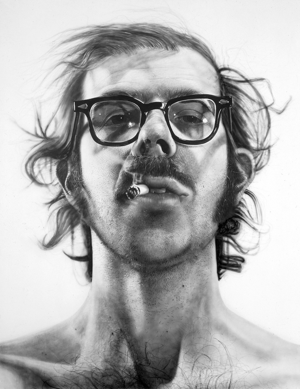 likeafieldmouse:  Chuck Close - Big Self Portrait (1967-68) - Acrylic on canvas