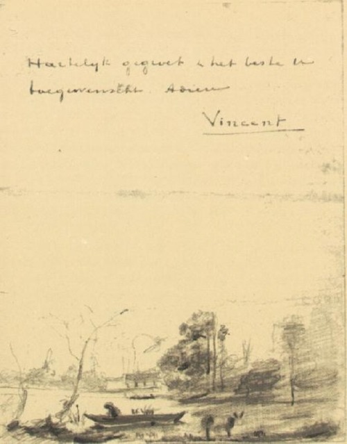 artist-vangogh: Town d'Avray: L'Etang au Batelier, 1875, Vincent van Goghwww.wikiart.org/en/
