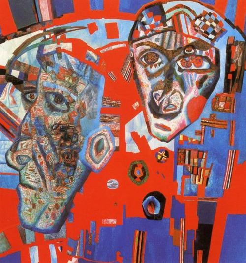 Two Heads, 1925, Pavel FilonovSize: 58x54 cmMedium: oil on paper