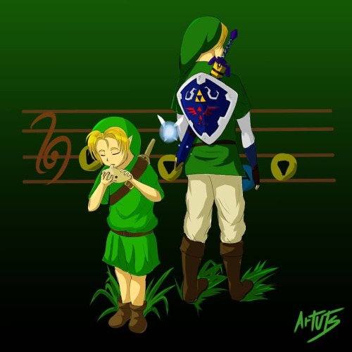 Comemorando o aniversário de Zelda com uma fanart . O herói do tempo . #Zelda35th #zelda #thelegendo