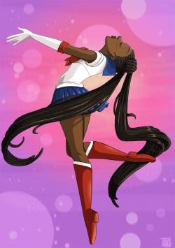 Cosmic-Noir:  Uyugizibe:  Timtimsia:  I Wanted To Draw A Black Sailor Moon For A