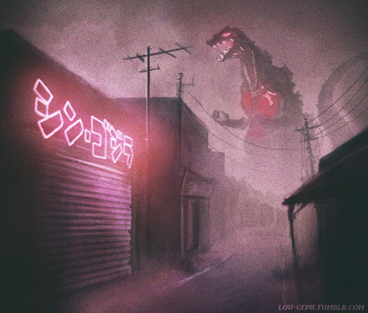 Godzilla In Neon Love Art Tumblr Bottle