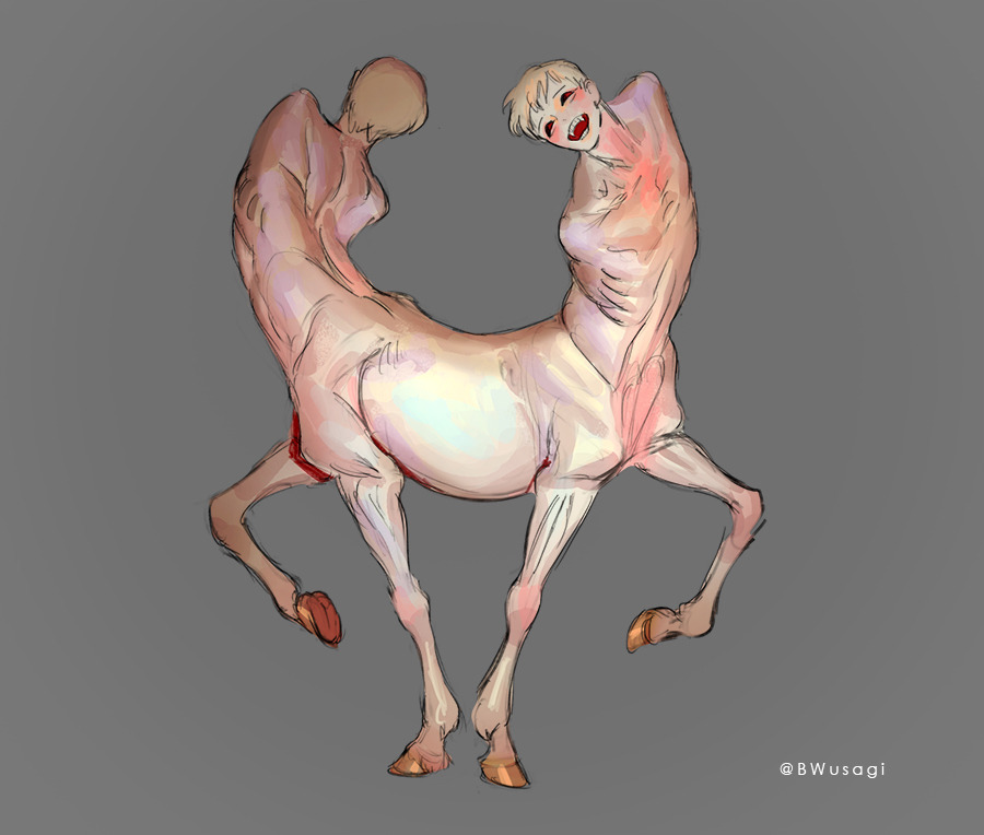 bwubwuart:    From today’s stream, Them the conjoined twin albino horse, I still