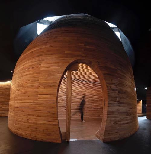  Yoga room at the Antares tower, Barcelona, Spain,Studio Odile Decq,Sergio Guerra Photography