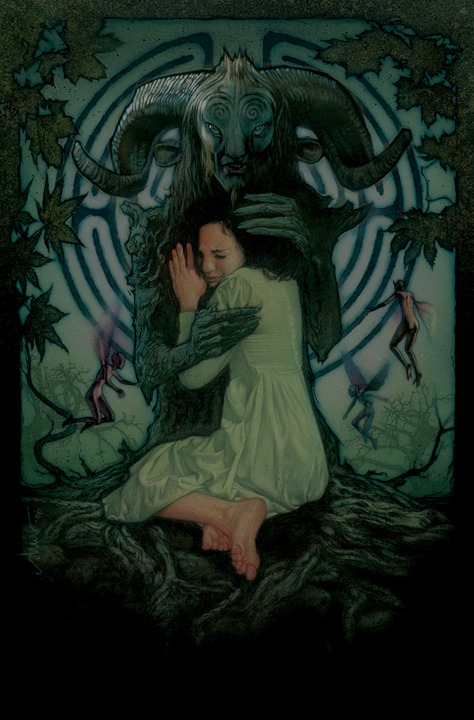 cinemagorgeous:  Guillermo Del Toro commissioned legendary poster artist Drew Struzan to do this poster design for Pan’s Labyrinth. The movie studio ultimately refused to use the poster and opted for a more generic photoshopped design in lieu of Struzan’s