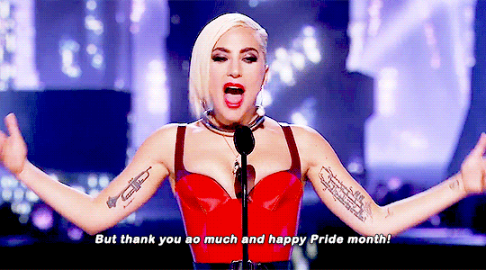 mother-gaga:  Lady Gaga accepts the award for Best Music Documentary for Gaga Five