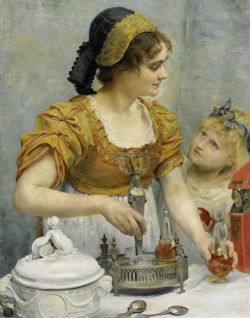 the-garden-of-delights:“Preparing the Feast” by Franz Xaver Simm (1853-1918).
