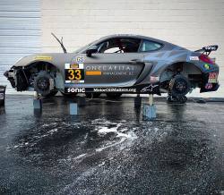 clubmulholland:  Love this pic. @cjwilsonracing #DarthCayman #GT4 #Clubsport have a proper bath. @cjwilsonphoto @marcmiller001 @danny.burks @imsa_racing