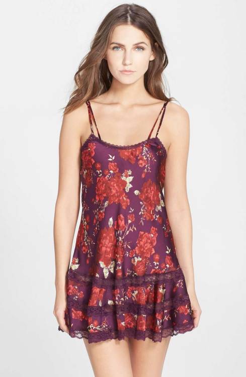 lingeriesexytime: Floral Print Satin Slip with Lace Trim See what’s on sale from Nordstrom on