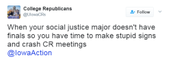 socialistexan:  the-real-eye-to-see: Guilty mind is never at ease  “Social Justice Major” Do Republicans think “Liberal Arts” literally mean the art of liberalism and this is just the next step?? 