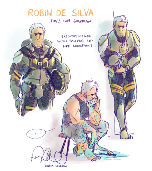 In my story Robin de Silva is the fire fighter who rescues Tim - and also adopts him later on. Howev