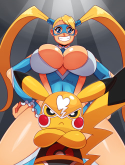 kukutjulu01:  R.Mika and Pikachu Libre by ss2sonic 
