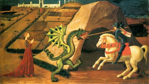 Saint George and the Dragon, Paolo Uccello, 1458-60