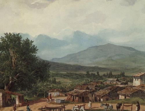karl-bryullov: Village of San Rocco near the Town of Corfu, 1835, Karl BryullovMedium: watercolor,pa