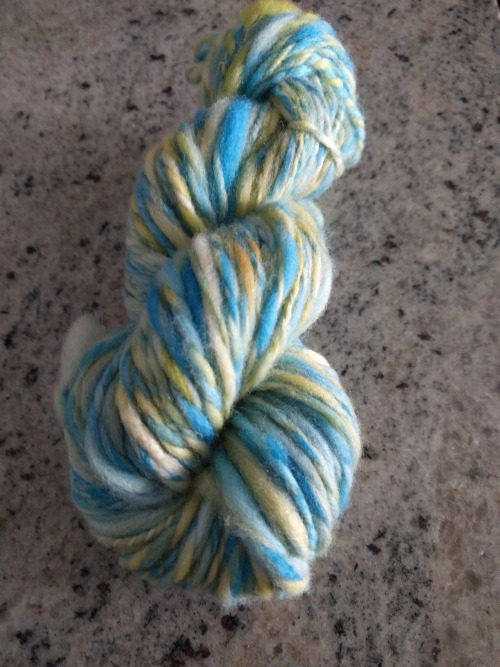 Handspun Yarn!About 35g, very thick and thin (I’m not great at spinning yet, and have barely done it