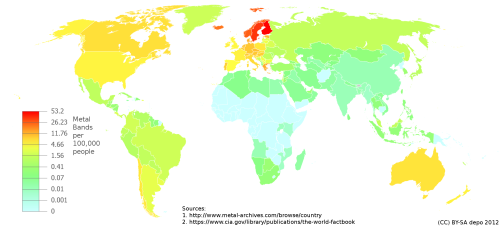 depressingfinland: Metal bands per 100,000 peopleWell, what would be better genre for countries that