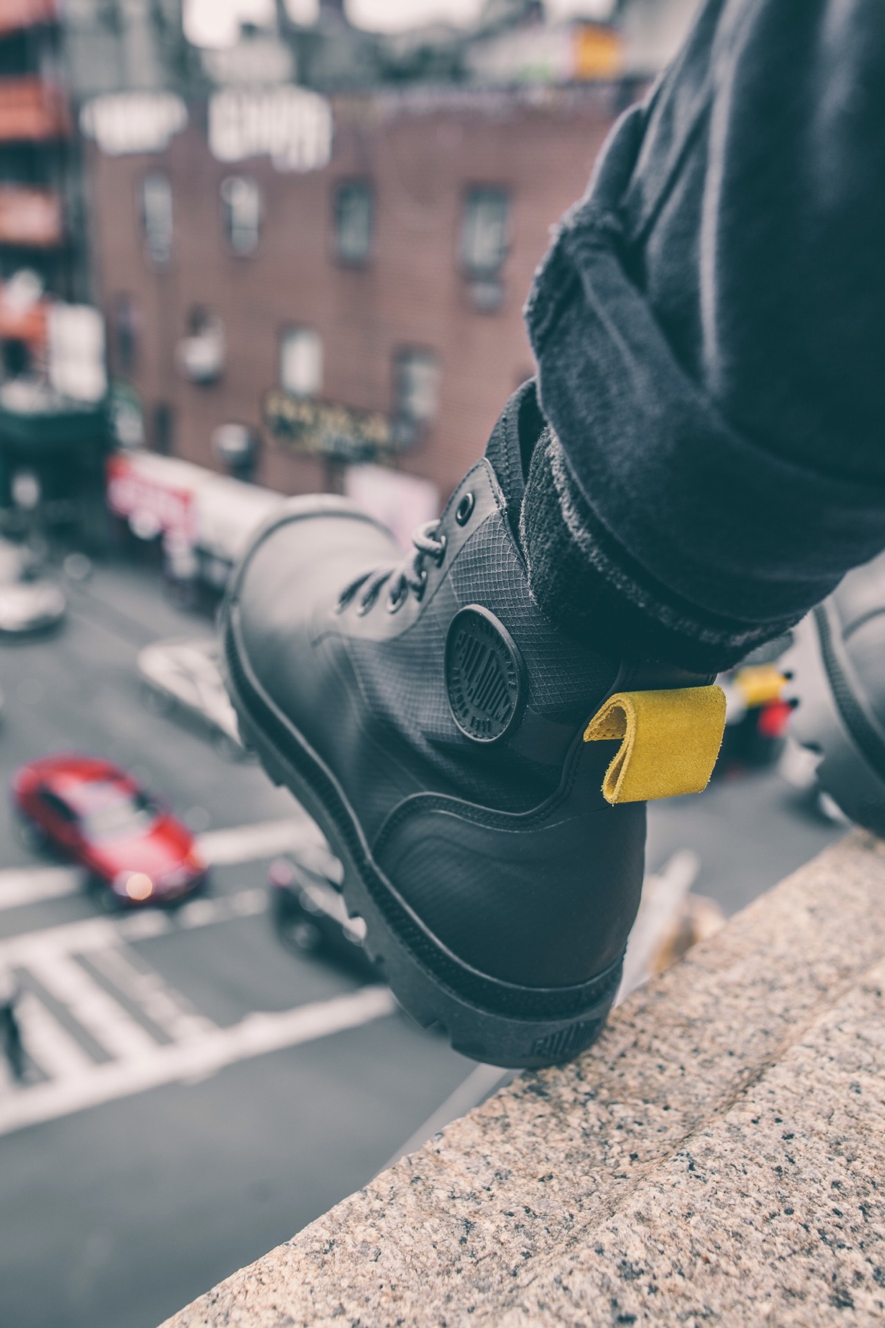 palladium boots on feet