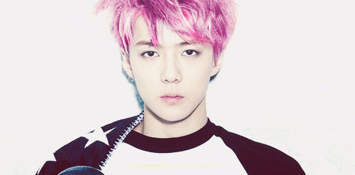 baekhyun-ah:  Sehun with pink hair requested by chickenlittlesoo 