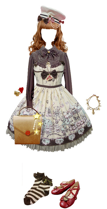 JSK, Bracelet: BTSSBBlouse, Shoes: Innocent WorldBag: Alice and the PiratesHead accessories, Rings, 