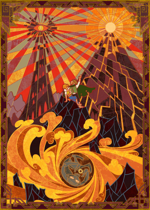 themightyglamazon: ex0skeletay: Lord of the Rings Stained Glass Illustrations by breathing2004 O