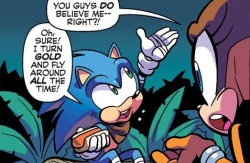 catti21234:  algo448:  You will, some day. /// “Ustedes me creen, verdad?”“Seguro! Yo me torno dorado y vuelo todo el tiempo”  … not sure if the BOOM AU sonic can acualy go super…   im sure he will some day thou