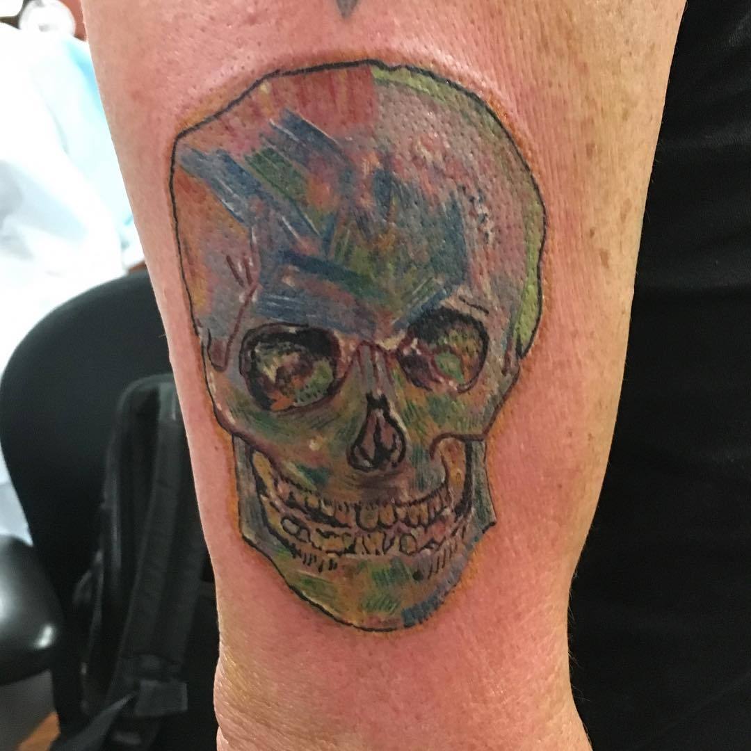 Rising Dragon Tattoos NYC — A tattoo version of Vincent Van Gogh's skull...
