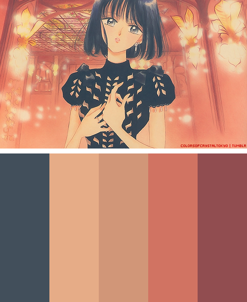 Sailor Moon Inspired Color Palettes » Palette #70 Version 1 OriginalColors Left to Right#414E5A#E5AB